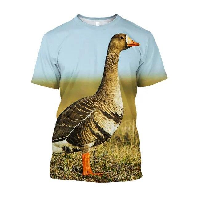 Magliette stampate con uccelli di gallo cedrone, t-shirt mimetiche da caccia, t-shirt grafiche da uomo, streetwear, top e t-shirt estetiche