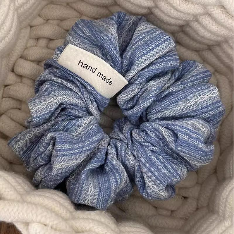 Women Korean Stripe Rubber Band Scrunchies Elegant Simple Elastic Hair Rings Ponytail Tie Sweet Hair Ornament Accessories Headband