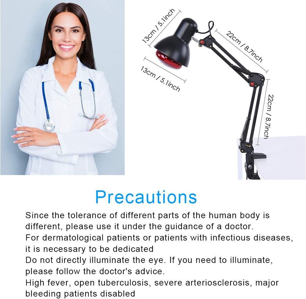 Infrarot-Wärmebehandlung Infrarot-Lampenhalter mit Arm Infrarotlampe mit roter Birne für Physiotherapie Infrarot-Schmerzlinderung