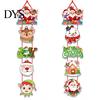 Festive Door Embellishment 1 Pair Christmas Hanging Banner Porch Sign, Merry Snowman Santa Claus Decor Penguin Pattern Backdrop for Front Door,