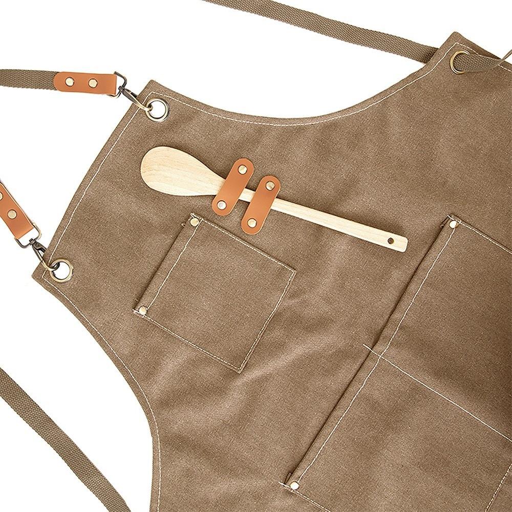 Kitchen Apron Protective Tie Cotton Apron for Cooking Grilling