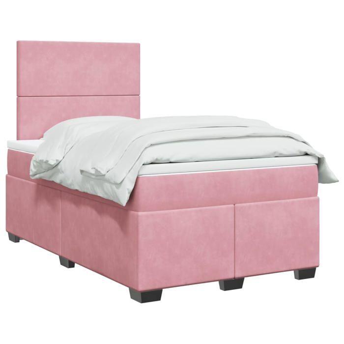 Maison Exclusive - Sommier à lattes de lit avec matelas Rose 120x200 cm Velours