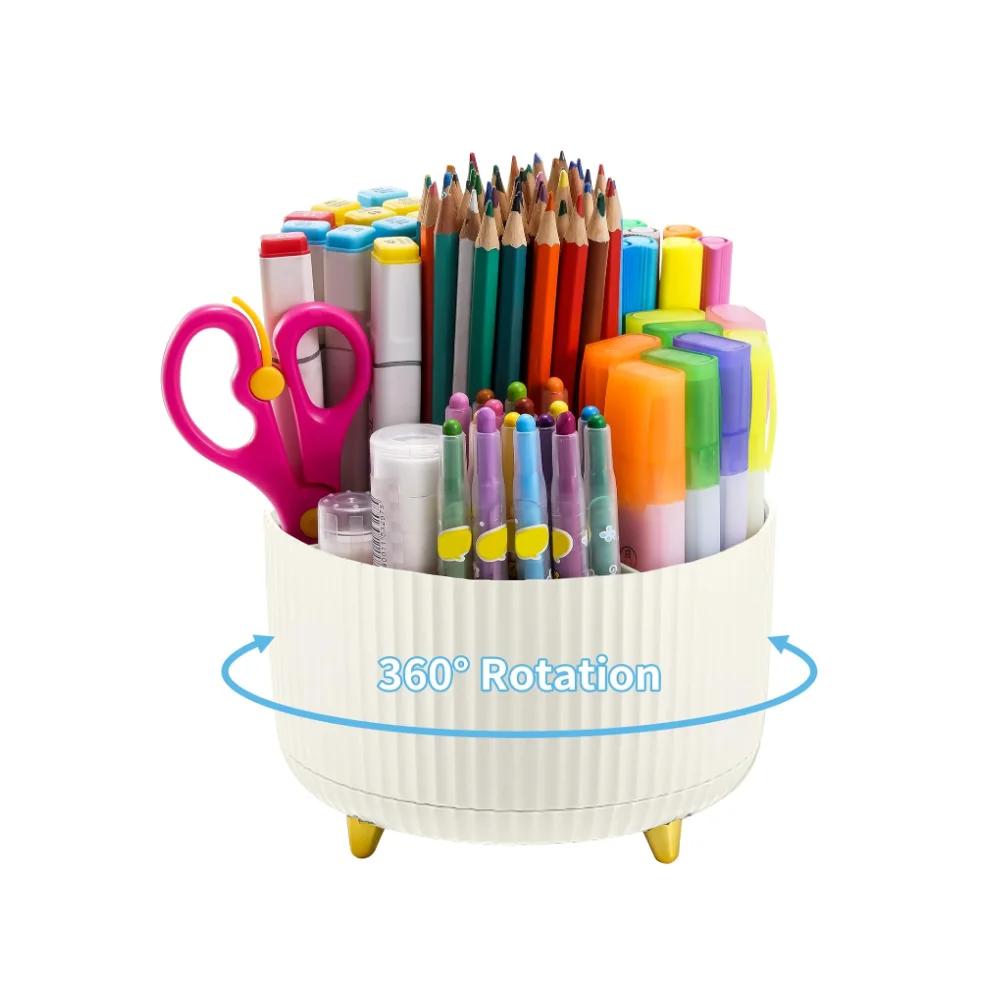 Multi-functional Large-capacity Desktop Rotating Pencil Storage Box Shelf Desktop Pencil Case Pencil Holder Student Supplies