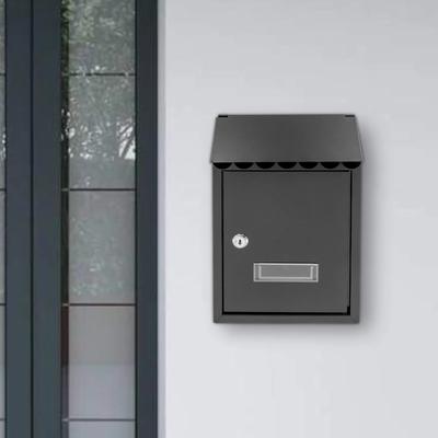Wall-Mount Mailbox, Modern Outdoor Waterproof Extra Large Drop Box Iron Home Office Letter Post Box with Key Lock Mail Box