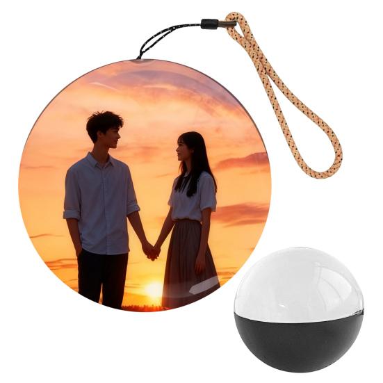 7CM Memory Sphere Ornament WiFi Video Player Faux Crystal Ball Personalized Photo Videos Display Sphere Lamp Birthday Anniversary Gift