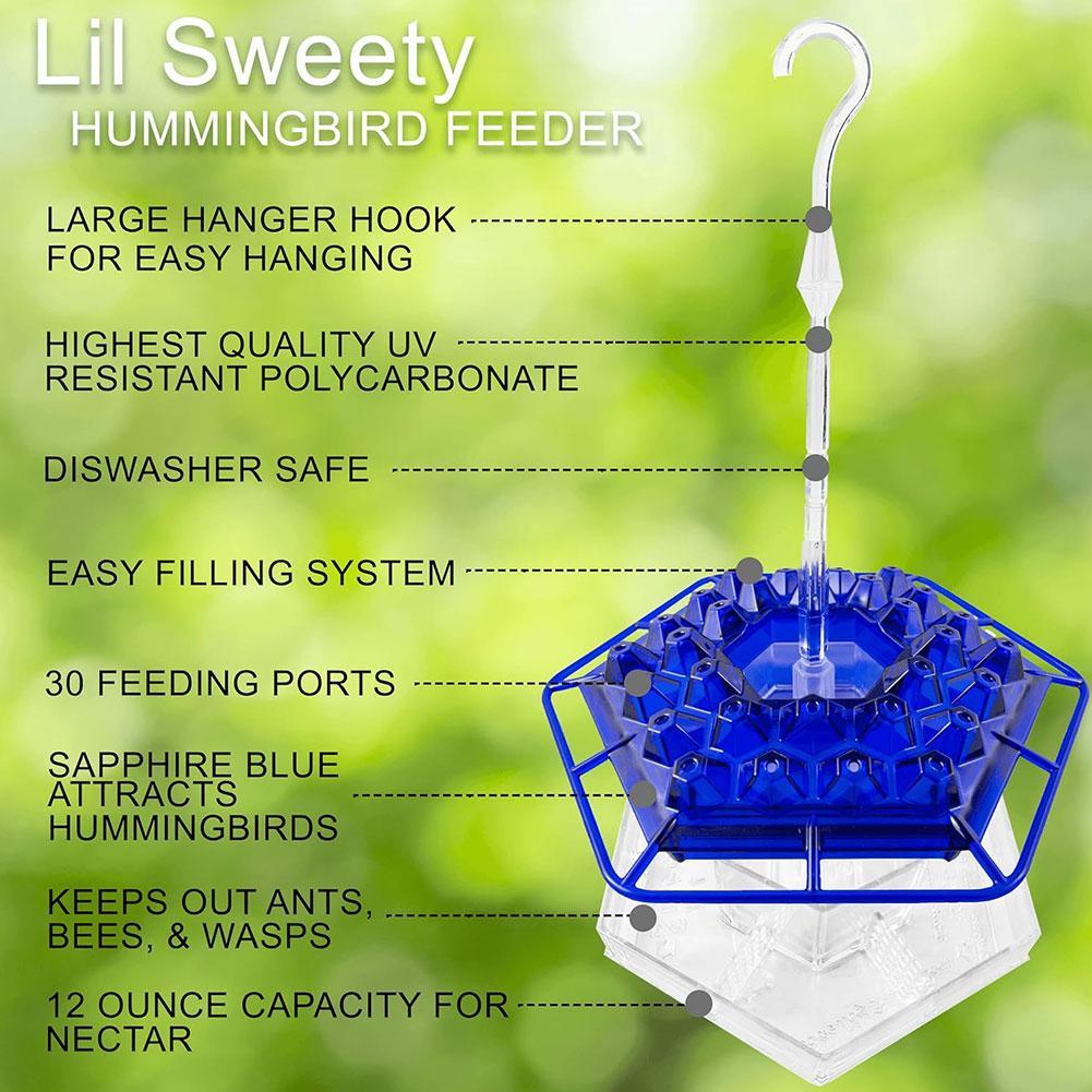 Kolibri-Futterspender für draußen zum Aufhängen mit Sitzstange und eingebautem Ameisenschutzgraben Windspiel Plastik Kolibri-Futterspender