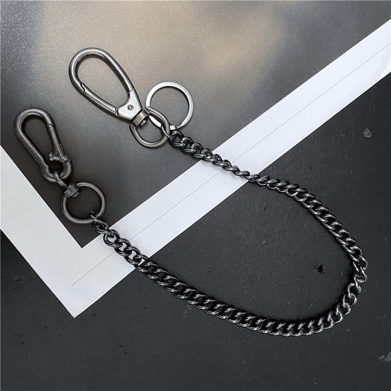 Men's Korean Retro Hip Hop Metal Waist Chain - Punk Gunmetal Pant Accessory