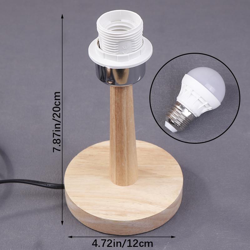 E27 Rund Massivholzsockel Halter Lampenschirm Mit Kabel Ein Aus Schalter Für Tischlampe Steckerlampe Nachttischlampe Halter