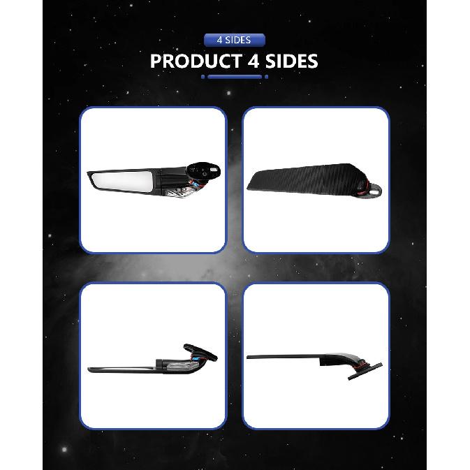 Wing Rearview Side Mirrors LED Turn Signal For Suzuki GSXR 600 750 1000 GSX1000 For HONDA, Yamaha Motorcycle Accessories