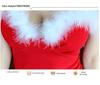 Christmas Low-Cut Sexy Fur Patchwork Camisole Bodycon Mini Dress - Hot Girl Slim Fit Short Skirt