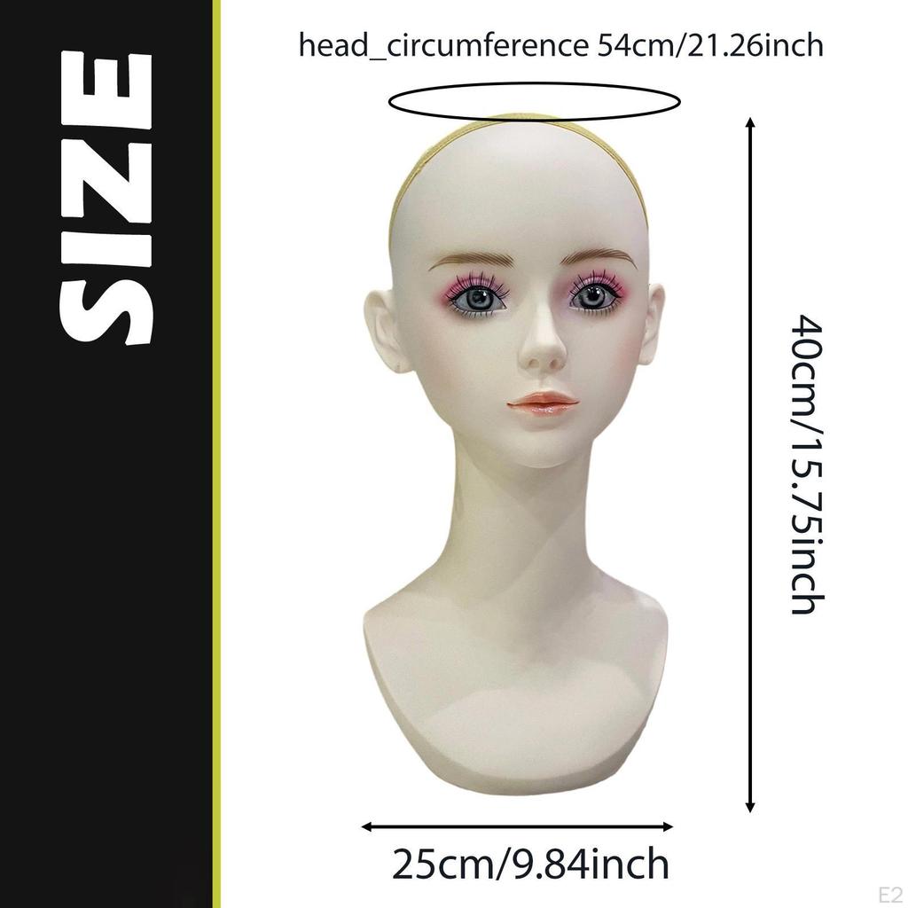 Schaufensterpuppenkopf Displayständer 40cm Halter Realistische Schaufensterpuppe für Brillen Halskette Hut