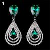 Lady Girl Elegant Teardrop Dangle Drop Ear Studs Rhinestone Earrings Cocktail AVE