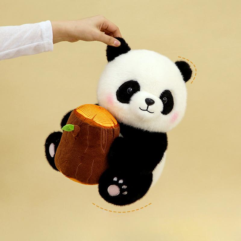 Cute Panda Huahua Fa Cai Apple Plush Toy Doll Chengdu Ragdoll Travel Souvenir Gift