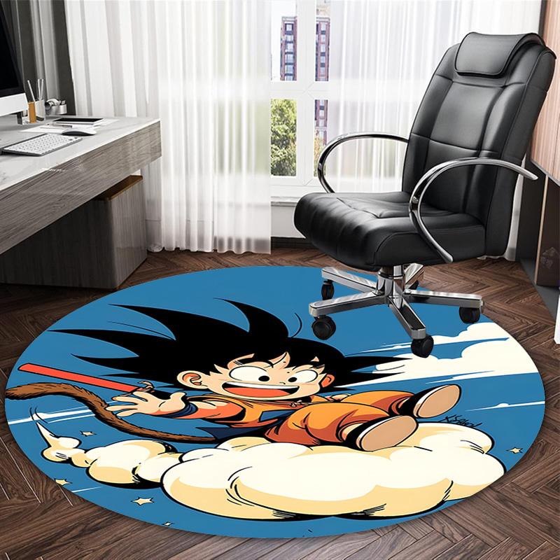 1pc Dragon Ball4 Print Round Carpet Chair Round Carpet Suitable for Bedroom Living Room Home Decorative Carpet