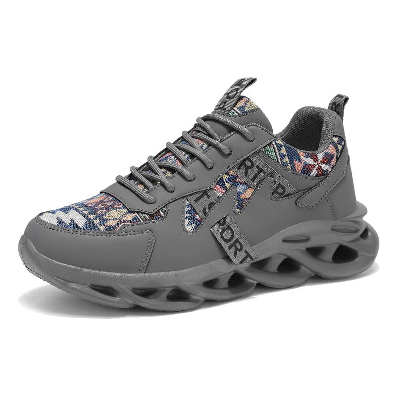 

Mens Walking Shoes 2026 New Comfort Leather Anti Slip Wear Resistant Large Bottom Retro Street Versatile Sports Leisure Shoes 44 сірий