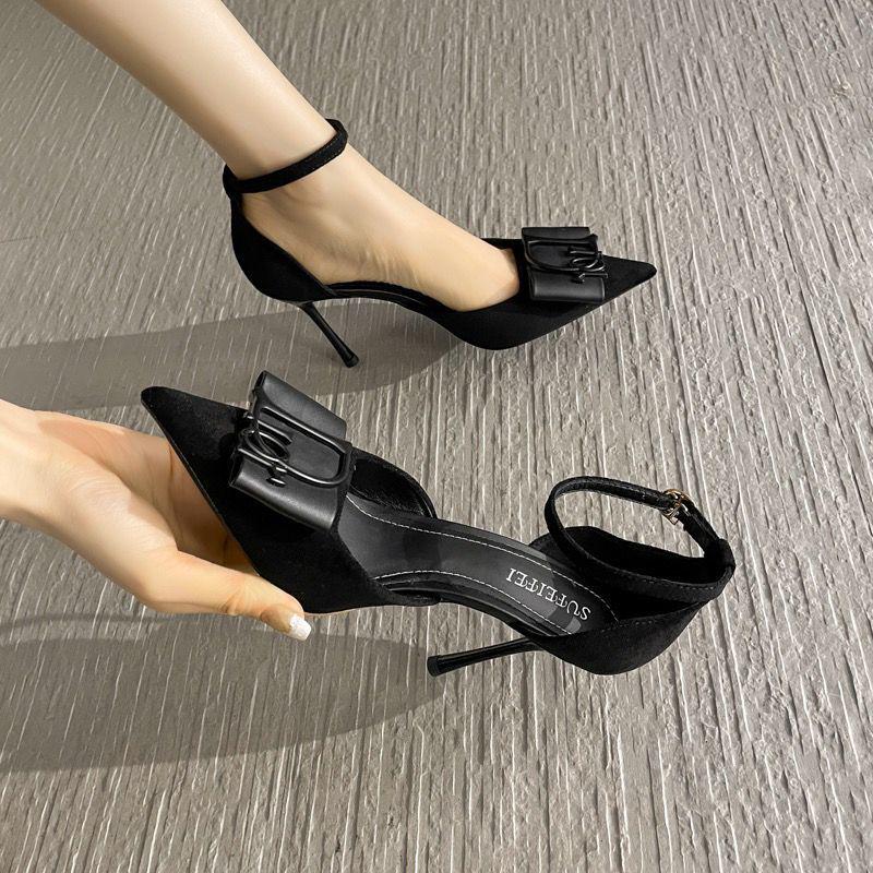 Women's WD 2024 Summer High Stiletto Heels - Comfortable All-Day Wear, Versatile One-Strap Design