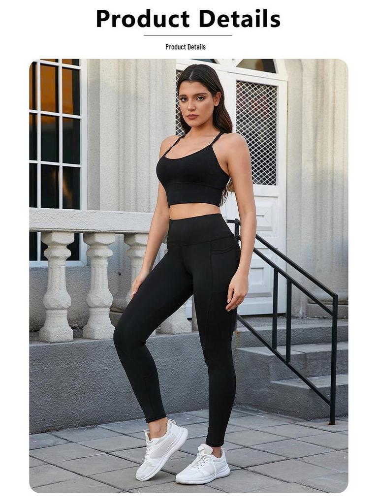 Sportleggings mit hohem Bund: Schlankmachende, Bauchkontrollierende, Po-hebende Yogahose für Damen