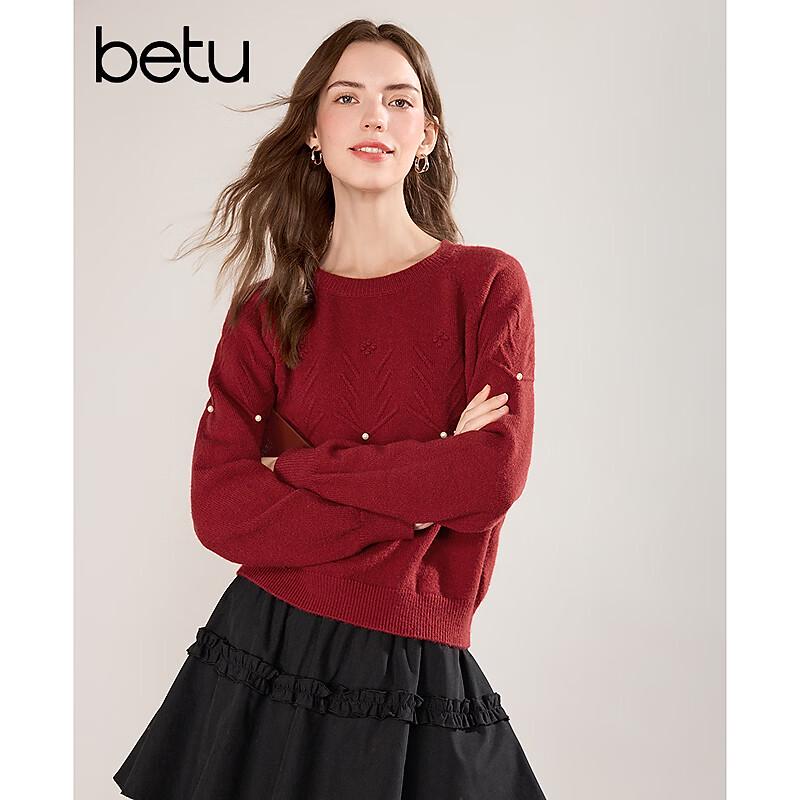 Betu Women's Beaded Jacquard Knit Sweater