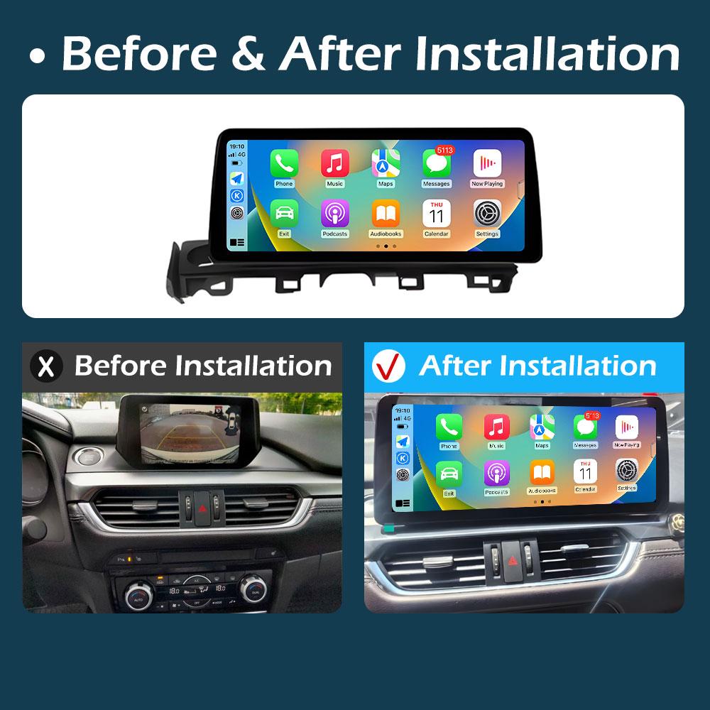 For Mazda ATENZA 2017 2018 - 2019 Wireless Carplay Android Intelligent System Bluetooth 12.3 Inch Touch Screen Accessories WIFI