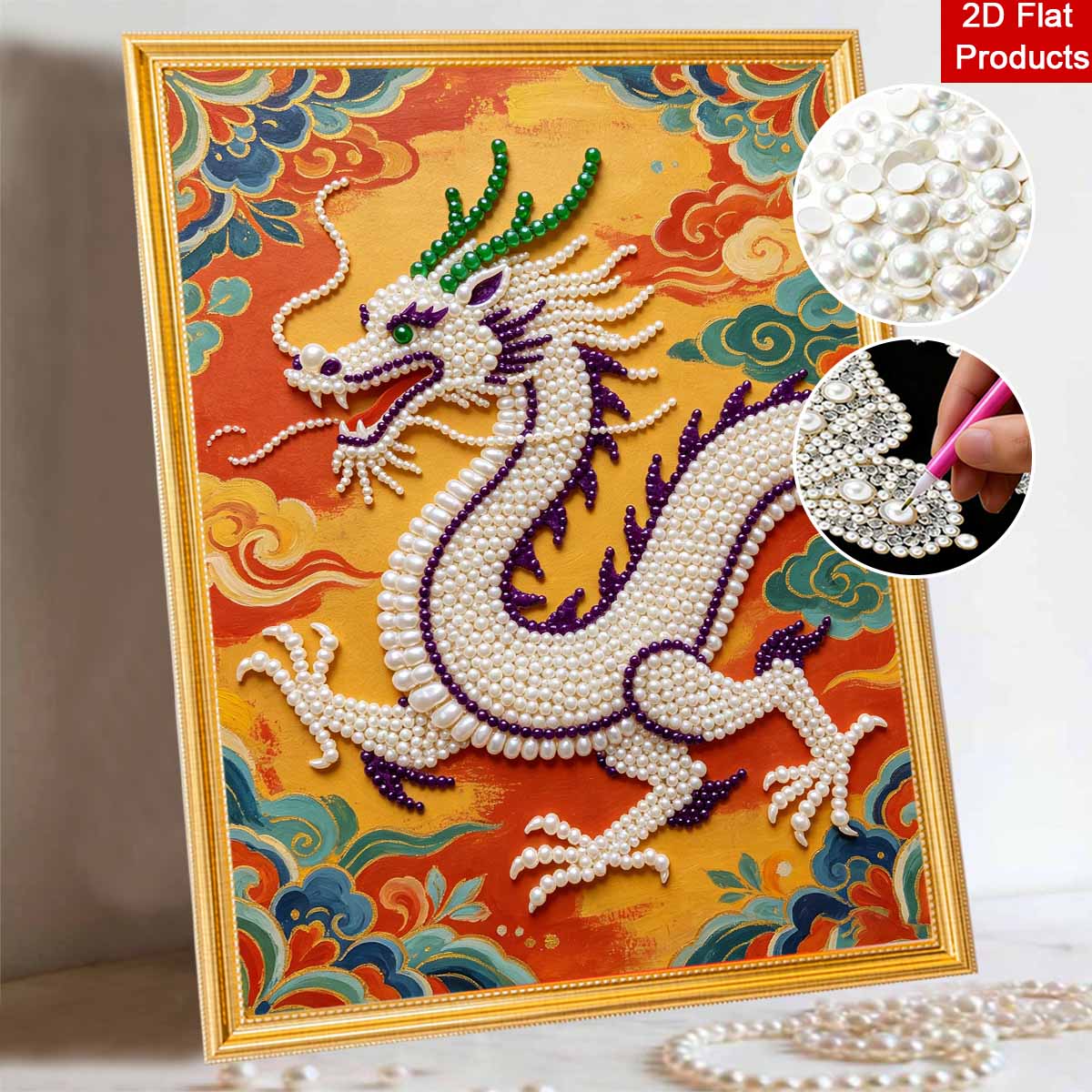 Animal Pearl Painting DIY Dragon Pearl Painting Art Highend Gift Home Decoration 30x40