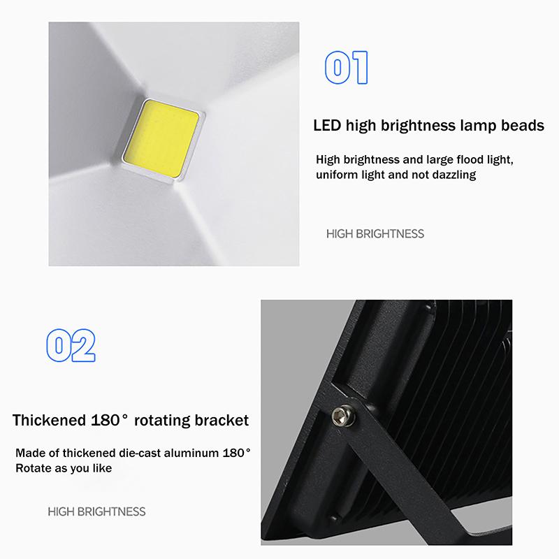 Outdoor Ip66 Waterproof Path Light Spotlight Led Floodlight Ac220V 30W 50W 100W Outdoor Garden Street Gate Porch Courtyard Lamp
