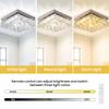 Modern Square Crystal Chandelier LED Small Chandeliers Flush Mount Ceiling Light Fixtures for Bedroom Hallway Foyer 6000K
