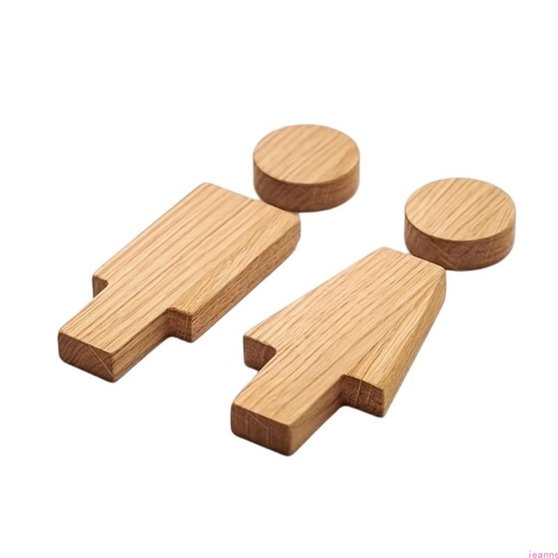 Wood Toilet Sign Men and Women Bathroom Signs Set Restroom Signage Bathroom Door Signs Washroom Signboard for Home
