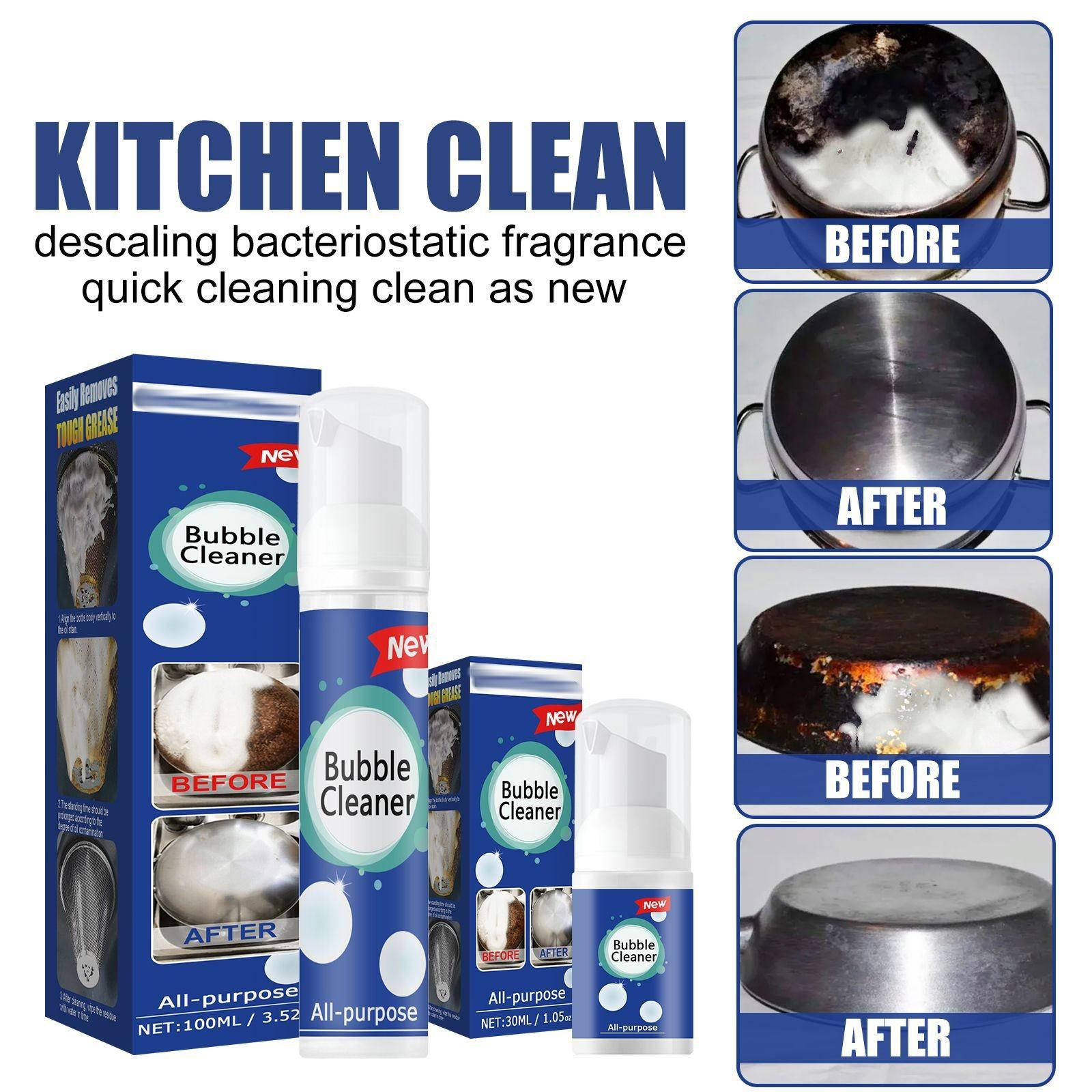 100ml/30ml Bubble Cleaner Kitchen Grease Foam Cleaner Rust Remover Spray Descaling Detergent Easy to Use Household Cleaning Tool