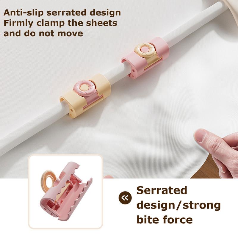 Bedsheet Clips 6pcs Donut Cylindrical Mattress Grippers Non-slip Bed Sheet Fasteners Firm Tight Accessories For Store Packaging