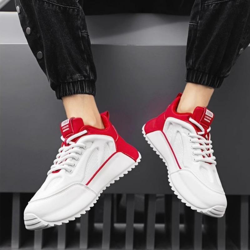 Fashion Shoes for Men Leather Lace-Up Sneakers Trendy Versatile Non-Slip Casual Shoe Versatile Daily Comfort Men Shoes Zapatillas Hombre