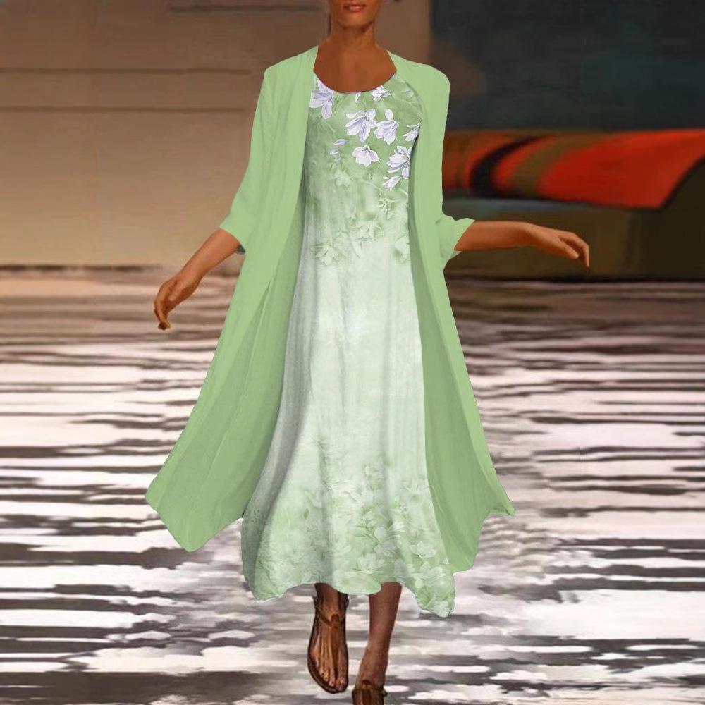 2025 Summer Multi-color Loose Two-piece Set with Mid-length Sleeves