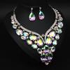 Exaggerated Crystal Necklace Earring for Women Jewelry Wedding Accessories