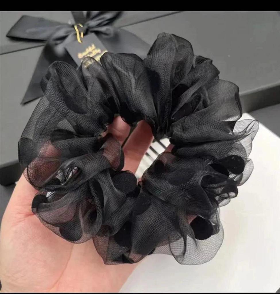 Elegant Mesh Hair Tie with Sparkling Rhinestones, High-End Luxury Hair Accessory for Women, 2025 Style