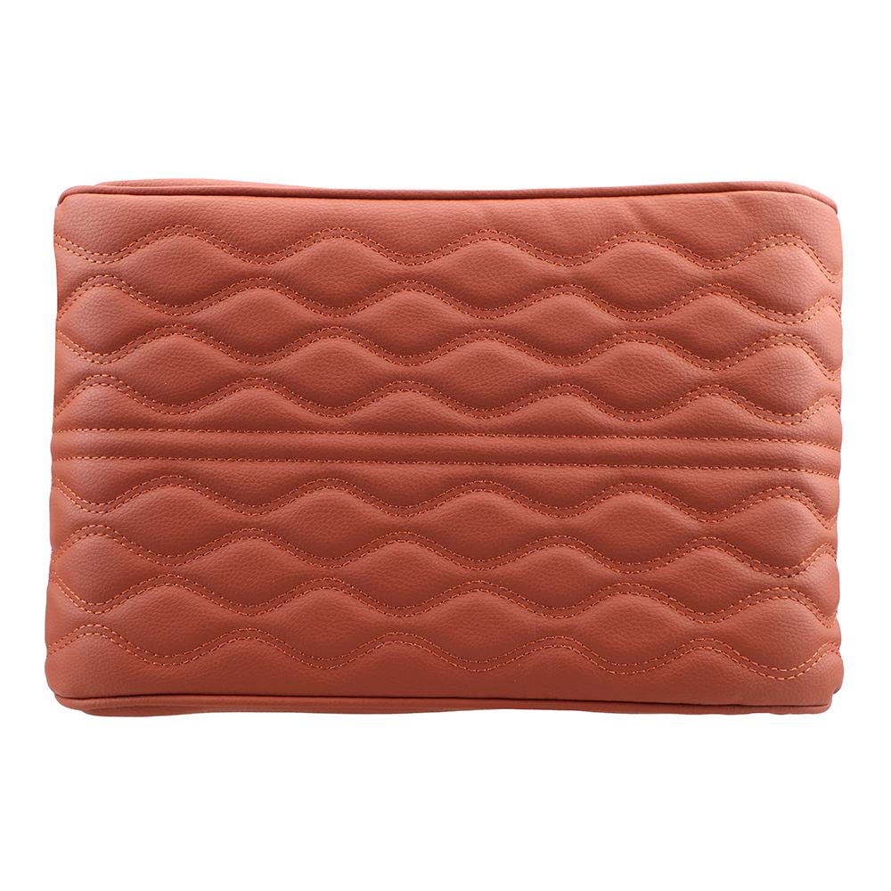 PU Leather Auto Armrests Storage Box Cover Pad Wave Embroider Center Console Arm Rest Protection Cushion Car Armrest Mat Hand Supports