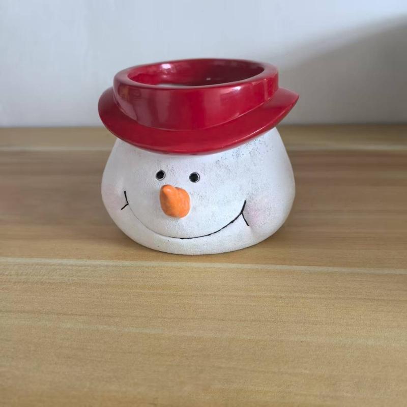 Christmas Flower Pot Succulents Planter Christmas Decorative Flower Pot,Snowman Santa Cartoon Planter Pots Art Decoration