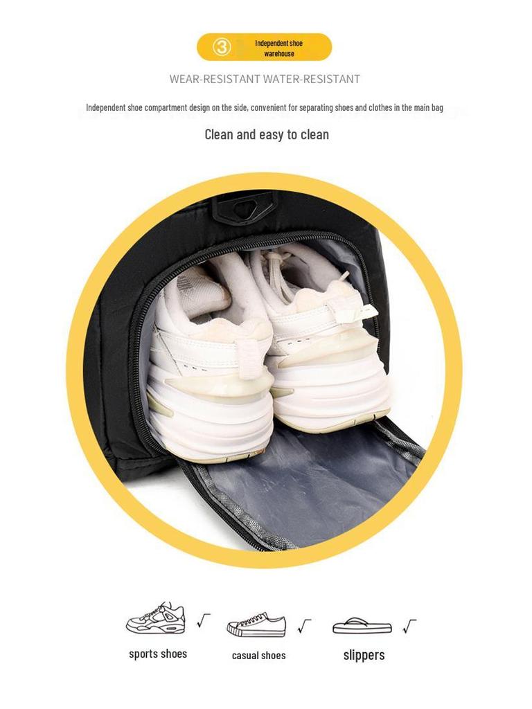 Wodoodporna Torba na Ramię Sportowa i Fitness na Zewnątrz - Unisex, Duża Pojemność, Przegrody Mokra/Sucha, Idealna na Krótkie Wyjazdy