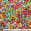 Colorful Acrylic Square Beads: English & Russian Letters for Handmade DIY Bracelets & Jewelry Accessories