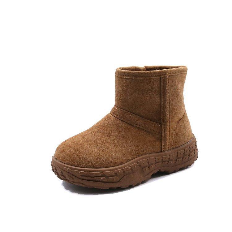 

Детские зимние бархатные сноубутсы из натуральной кожи, корейская версия, подошва-шины, средняя высота голенища, хлопковые ботинки, ретро теплые ботинки для детей среднего и старшего возраста 37/inner length 23.5cm коричневый