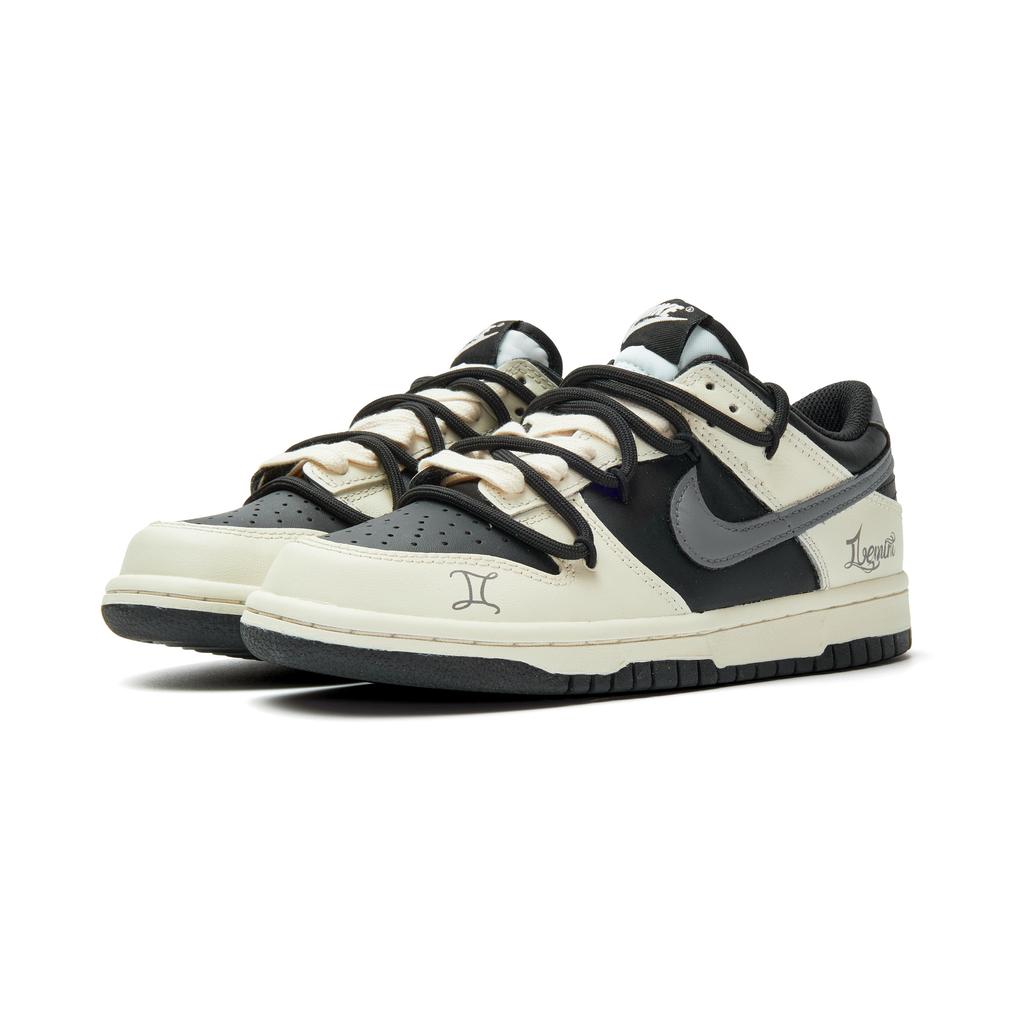 Nike Zapatillas de Skate Dunk Resistentes a la Abrasión de Caña Baja Unisex Beige Gris Negro HF5441-100(Equipo970-)
