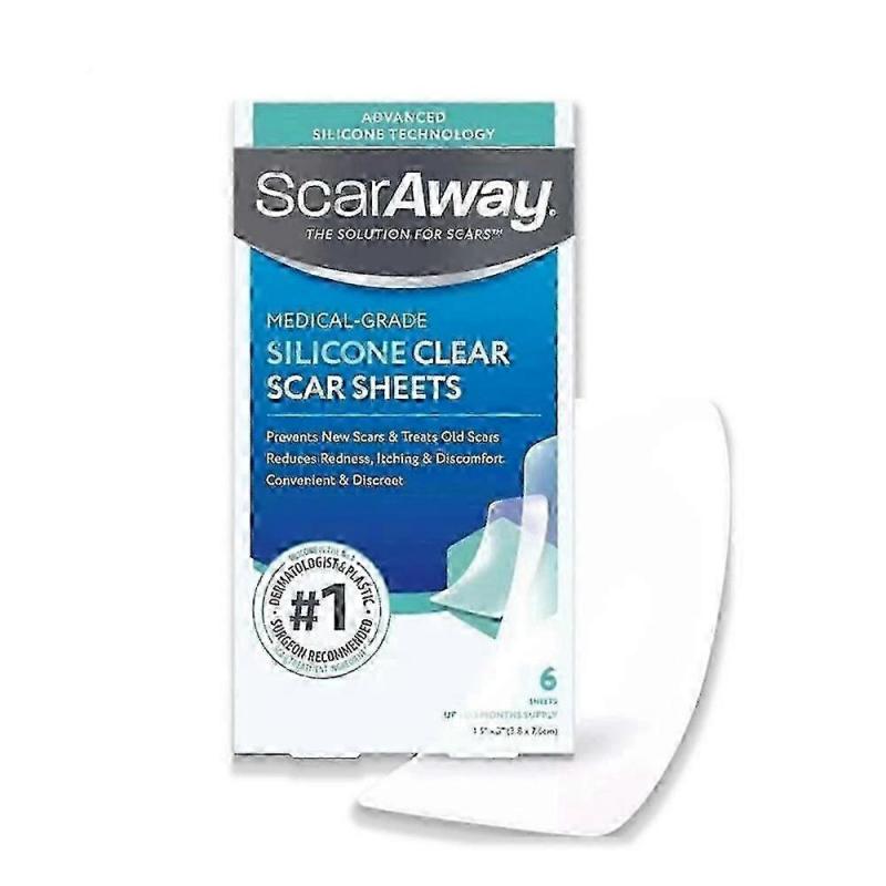 Scar Away Medical-Grade Clear Silicone Scar Sheets 6 Sheets & 10 Sheets