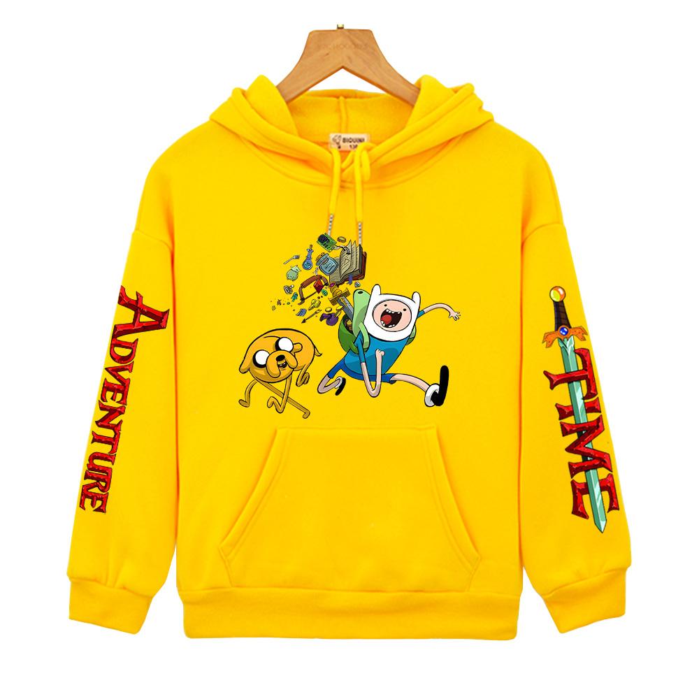 Adventure Time Print Anime Hoodie Autumn and Winter Kid's Clothes Pullovers High Street Fashion Boys and Girls Sweatshirt Comfortable Hoody Cute Tops