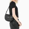 Calvin Klein Fashion Minimalist Metal Letter Stitched Flap Closure Shoulder Bag Women shoulder bag Space-Black DH3439-001