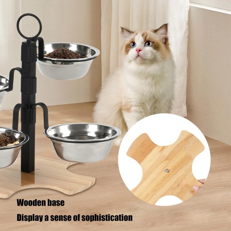 Elevated Pet Feeding Station Splash Proof For Comfortable Dog Dining Feeding Bowl Adjustable Heights