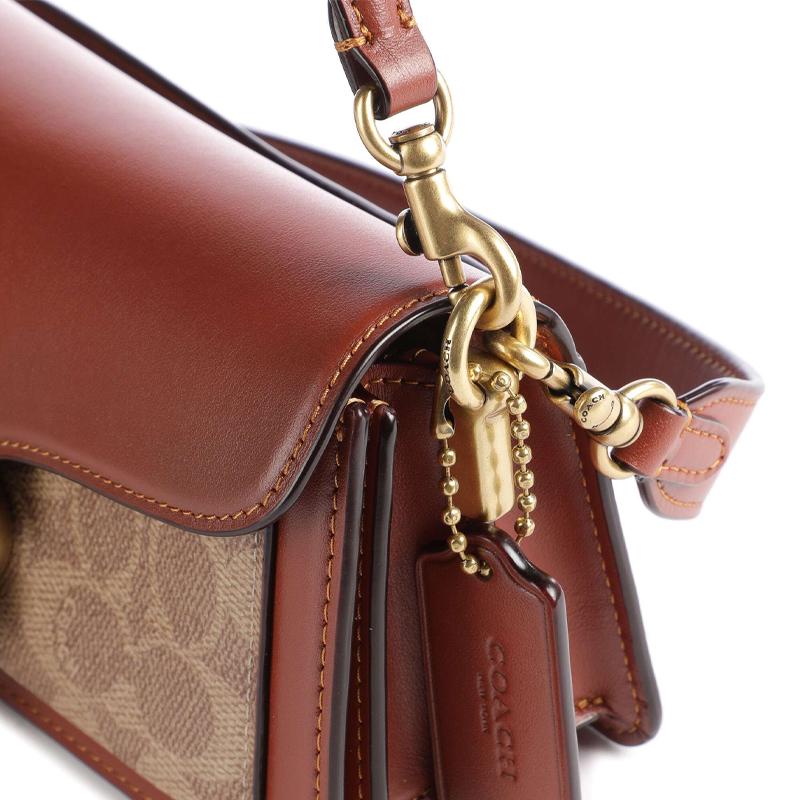 Coach Tabby 20 Classico Stampa Monogramma Chiusura a Bottone in Metallo con Logo a C Tela Rivestita e Pelle di Vitello Borsa a Mano a Spalla Crossbody Piccola CM569-B4NQ4