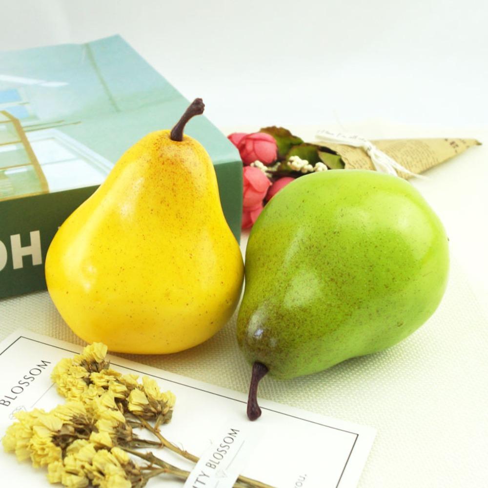 5PCS Realistic Fake Fruits Mini Artificial Fruit Educational Toys Simulation Pear Window Display