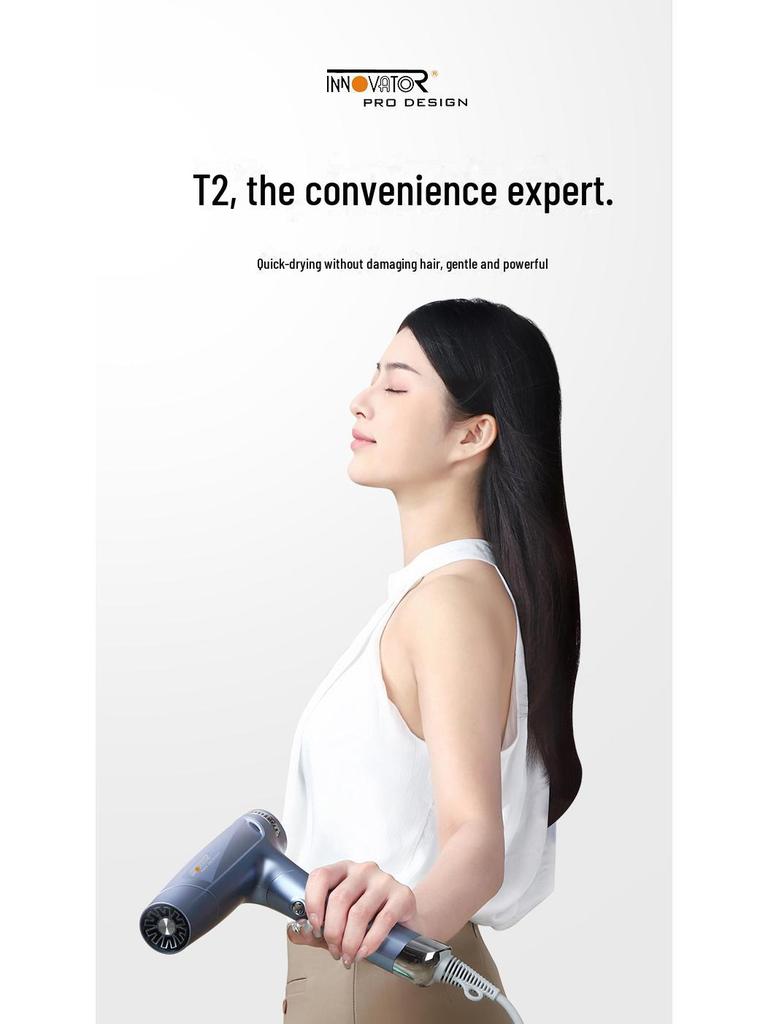 INNOVATOR Folding Hair Dryer: Plasma Technology, Damage-Free, High-Speed Motor, Low Noise