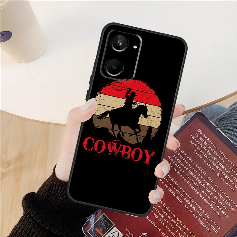 Rodeo Cowboy Lasso Horses Case For Realme C55 C75 C67 C61 C53 C51 C21Y C25S 10 11 12 13 14 Pro Plus GT 6T 6 5 GT7 Pro