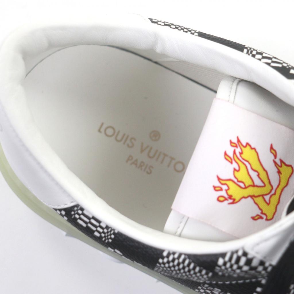 Pristine LOUIS VUITTON Low cut sneakers white leather mens 7.5 Used