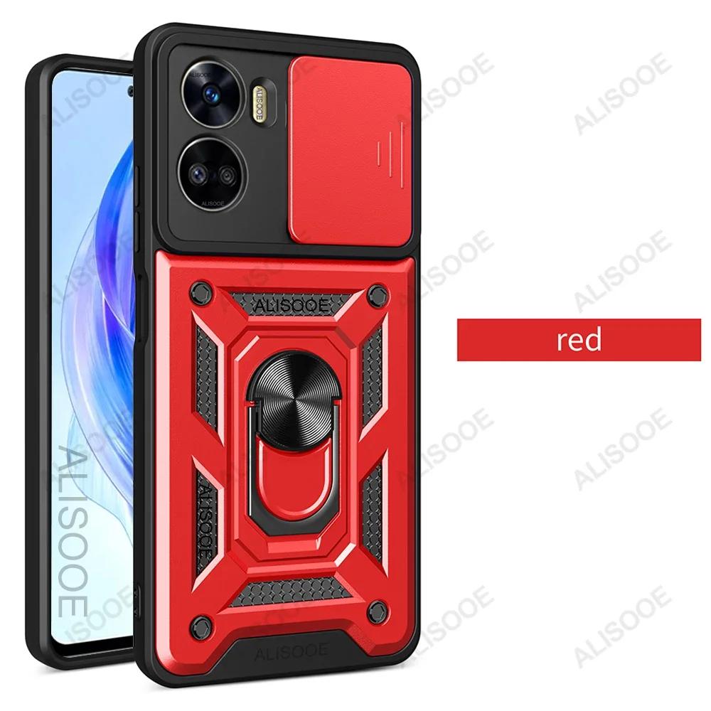 

Броня Капа для Honor 90 Lite X7B X8B X9B чехол скольжение объектива камеры кольцо-подставка чехол для Honor X7B X8B X9B 90 Lite противоударный чехол For Honor X7B красный