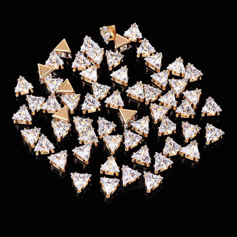 Flatback Zircon Rhinestones Cubic Zirconia teardrop base Claws Sew On  clear  Zircon For Rings Earrings DIY Clothing Accessorie